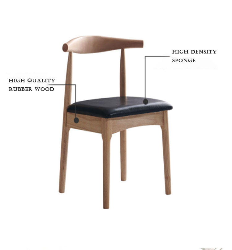 Dining Room Furniture European Style Modern Chairs with Ox Horn and PU/Fabric Seat Wooden Frame Mail Packing Y