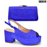 New shoes bag set with stones beautiful italian shoes to match bag set Women