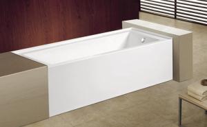 China cUPC skirted acrylic bathtub with feet price 3 sides tile flange 4mm pure acrylic sheet factory