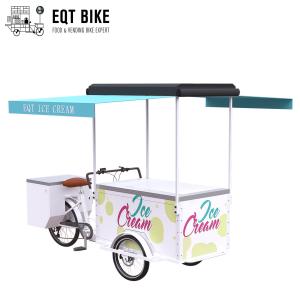 China EQT 138L Fridge Ice Cream Tricycle Cargo Bike For Sale High Quality Front Loading Pedal Assist Freezer factory