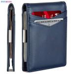 Daily Life Custom Front Pocket Wallets Rfid Blocking Bifold Leather Money Clip