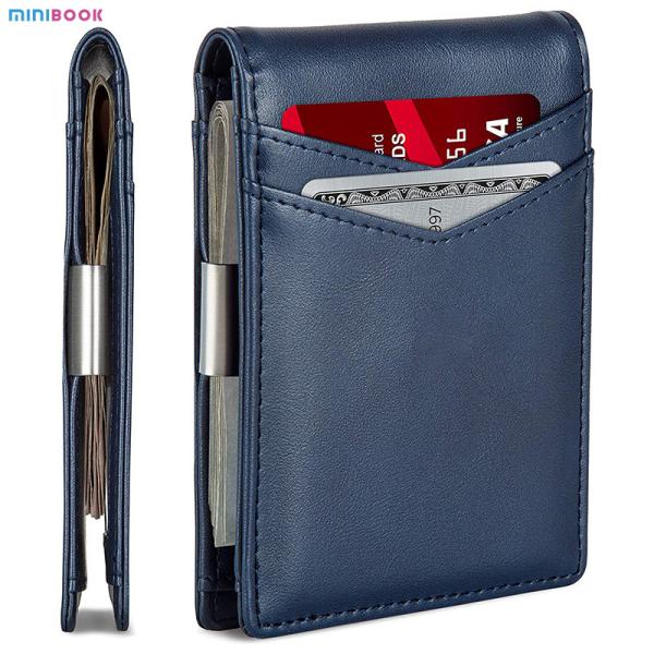 Daily Life Custom Front Pocket Wallets Rfid Blocking Bifold Leather Money Clip