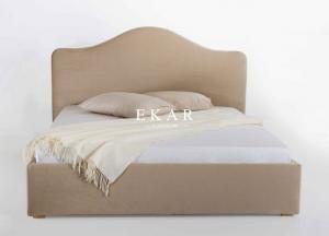 China Fabric Cushion Headboard Latest Design Wooden Bed Model factory