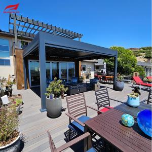 China Aluminum Retractable Pergola Waterproof Windproof Aluminium Pergola for Hassle-Free Outdoor Living factory