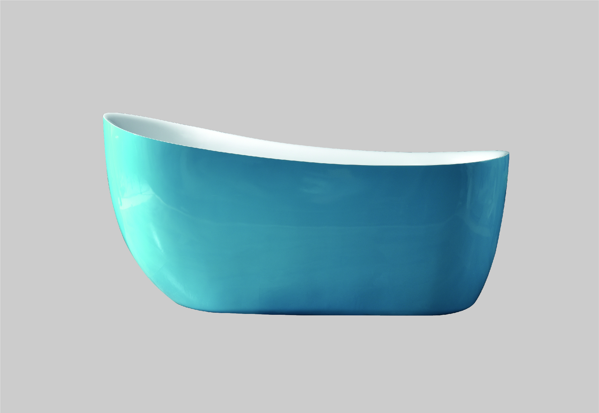 LC-839 Blue Acrylic Free Standing Bathtubs Seamless Bonding and Anti-Slip Treatment