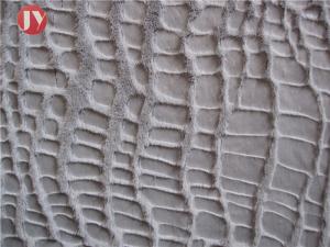 China 100% Polyester Plush Faux Fur Fabric Warp Knitting Glue Printed Crocodile factory