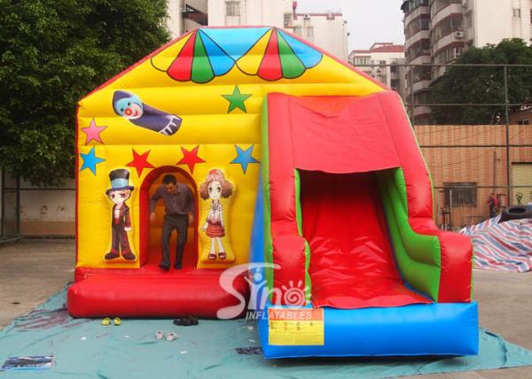 Commercial kids safari park inflatable jumping castle with slide coming with