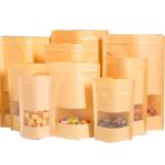 Zipper Top Kraft Paper Food Packaging Bag with Self-supporting Design and PE