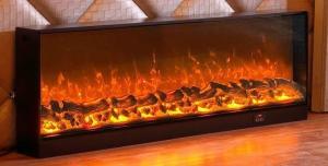 China Brown Home Decoration Built-In Decorative Electric Fireplace With Overheating Protection factory