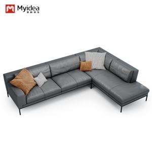 China Nordic Minimalism Leather Sofa Set Office Bedroom Traditional Sectional Design Metal Legs Single/ Triple Seat Sofas Living Hotel factory