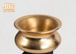 Gold Leaf Fiberglass Flower Pots Table Vases Frosted Black Base Pot Planters