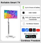 Qtenbaord 24 32 Inch Smart TV Stand by Me Movable Wireless TV on Wheel