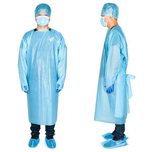 China Waterproof CPE Isolation Gown , Blue Non Medical Apron Waterproof factory