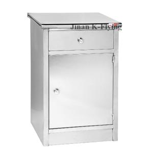 China Medical Trolley Stainless Steel Hospital Style Bedside Table Large Storage factory