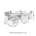 AJUNION PE Rattan Outdoor Dining Furniture Set for 4 Seating Compact Garden