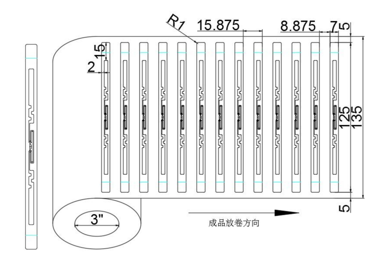 UHF RFID Library wet inlay LAB7125 with double side adhesive , RFID label , RFID