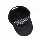 100% Cotton Black Embroidered Baseball Caps For Men Curved Visor Style