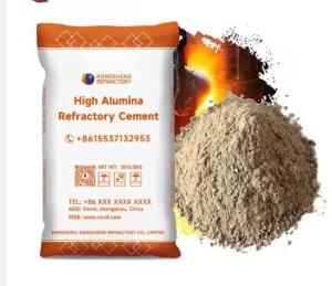 China High Temperature Unshaped Refractories A600 Ca60 Ca80 High Alumina Refractory Cement For Furnace Construction factory
