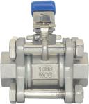 Female Thread 1/2" Full Port Ball Valve 3 Piece Stainless Steel 316 NPT WOG1000
