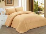 Sateen Stripe Duvet Cover Polyester Cotton Bedding Set 4pcs Solid Color