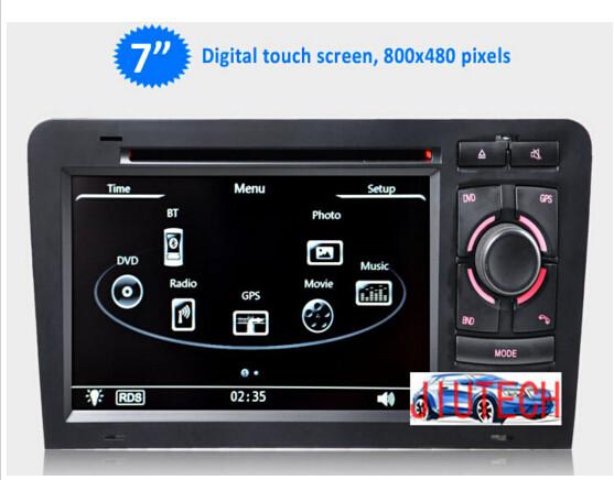 7'' Car dvd GPS Headunit Multimedia Satnav for Audi A3 S3 Car Radio TV Car
