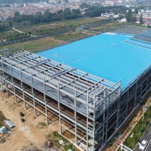 China Prefabricated Multi-Storey Steel Frame Building with Crane System on sale