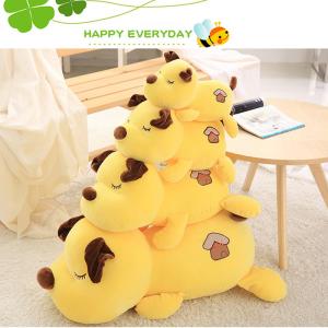 China Kids Cute Dog Plush Pillow , Yellow Color Plush Puppy Pillow 33 - 90CM factory