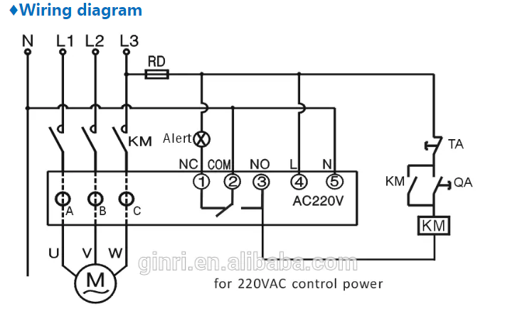 Pump Motor Protection Relay Overload Current Unbalance and Phase Loss Protector