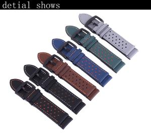 China Watchband Samsung gear S3 Ticwatch Huawei Watch moto360 Genuine Leather Watch Straps Swearproof 18mm 20mm 22mm 24mm factory