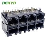 RJ45 multi port all plastic connector 2X4 8P8C stacked socket DGKYD59212488IWA1D