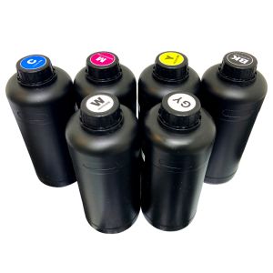 China Auto Machine Printing CMYKW Varnish 250ml/500ml/1000ml UV Inks for UV Flatbed and Roll to Roll Printer factory
