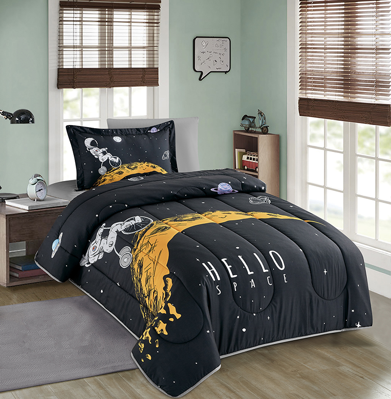 Home 4PCS Set Cute Cartoon Printed Kids Duvet Cover Set 100% Cotton Comforter Bedding