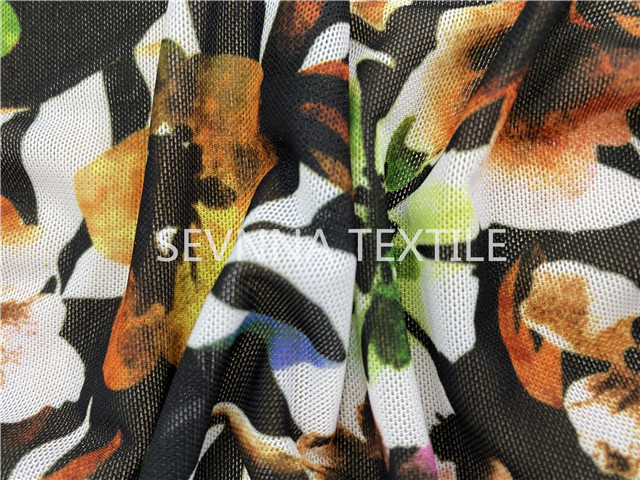 Knitted Floral Printing 1.5M Width Yoga Wear Fabric