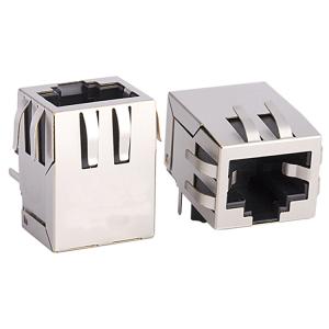 China 1X1 10 100Base-Tx RJ45 Single Port / RJ45 Ethernet Jack Without LEDS Tab Down factory