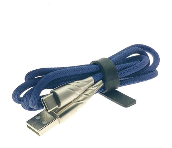 High Quality Zinc Alloy&Colth Braid Typv-C 2A fast charging USB Data Cable USB