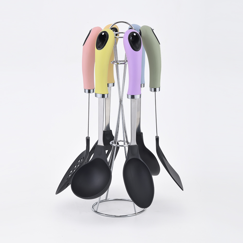 Kitchen Household Utensil Set with Non-Stick Cooking Tools and Stainless Steel Handle