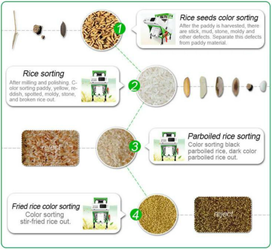 China Rice Color Sorter High quality CCD Rice Color Sorter Optical Rice Sorting Machine