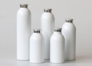 China Empty Aluminum Cosmetic Bottles , White Talcum Powder Bottles With Sifter factory
