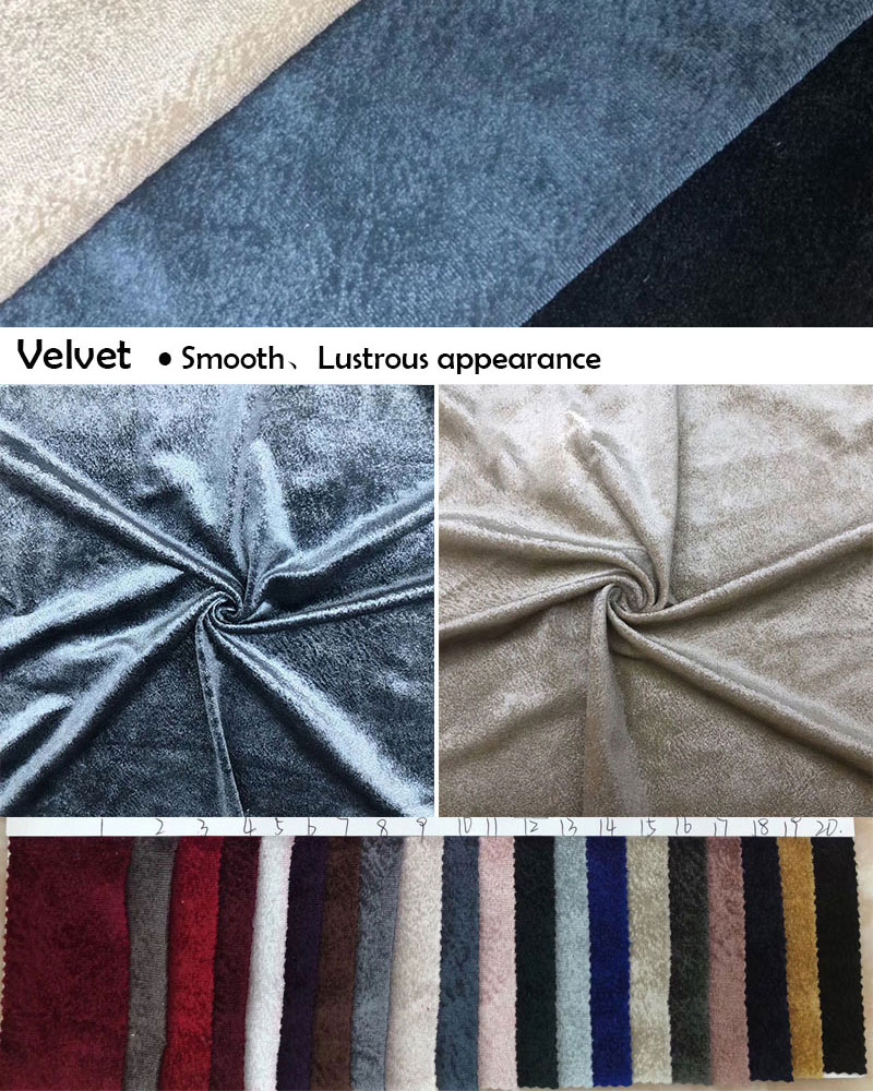 OEM Luxury Crepe Flock Polyester Plush Velvet Velour Fabric 58 inch width