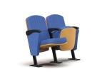 Polyester Fabric Wood Lecture Hall Chairs Solid Theater Seat