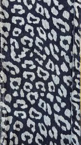 China Organic Leopard Print Denim Fabric For Garment Making 160cm factory