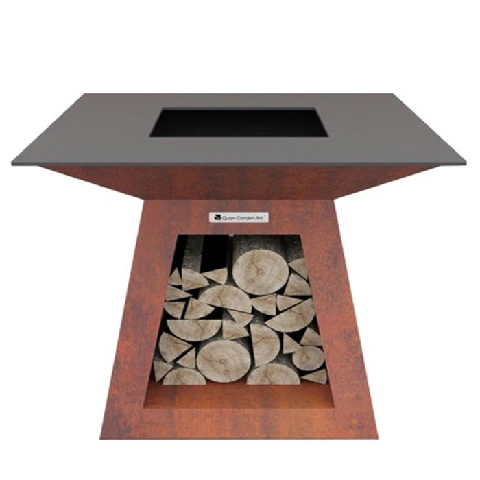 Rust Corten Steel Material Brasero Barbecue Grill Outdoor
