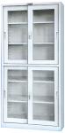 Glass Sliding Door Steel Stationery Cupboard Knock Down Structure 2-Tier