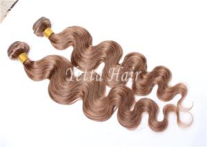 China Unprocessed Light Brown Virgin Human Hair Extensions Without Shedding factory