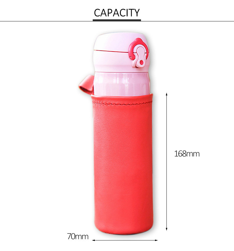 Durable Leather Hot Water Bottle Cooler Sleeve Pure Color Blank