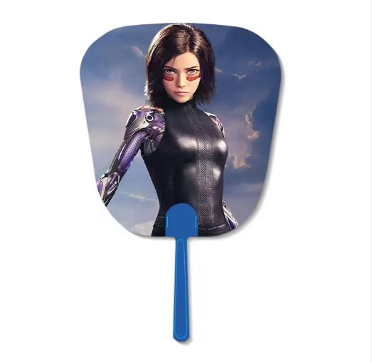 Lenticular 3D Flip PET PP Material 3d Hand Fan Transparent Fabric Hand Fan For