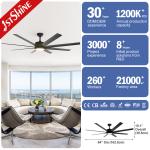 5 Speed Reversible DC Motor Ceiling Fans With Lights And Remote 64 Inch