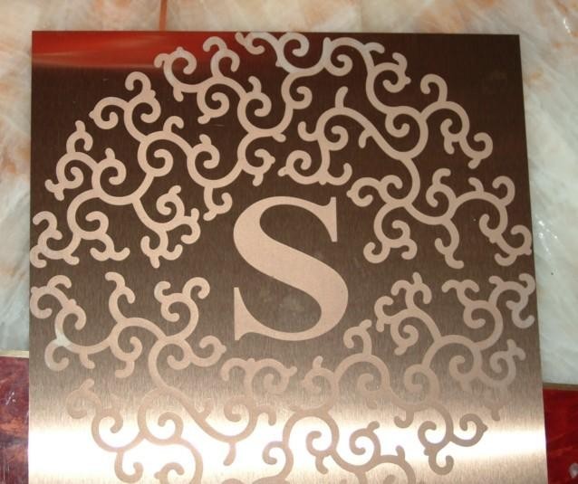 304 Etched Golden Mirror Stainless Steel Sheet For Wall Decorations