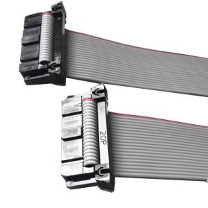 China IDC 1.27/2.00/2.54mm pitch flat ribbon cable assbembly with SR 20/26pin pin female to female with 2651 28 awg red mark factory