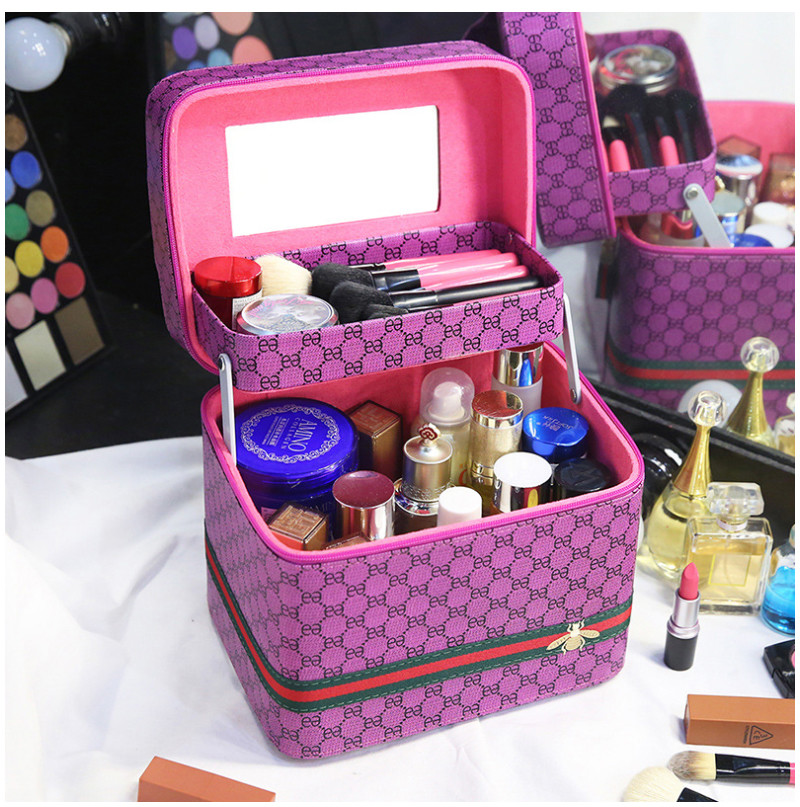 SGS Dustproof Pu Leather L24cm Makeup Storage Case